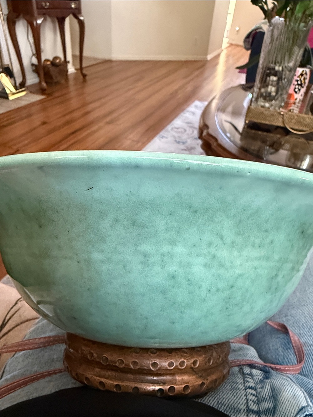 Turquoise Ceramic Decorative Bowl